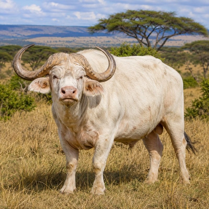 white buffalo in Africa local safari